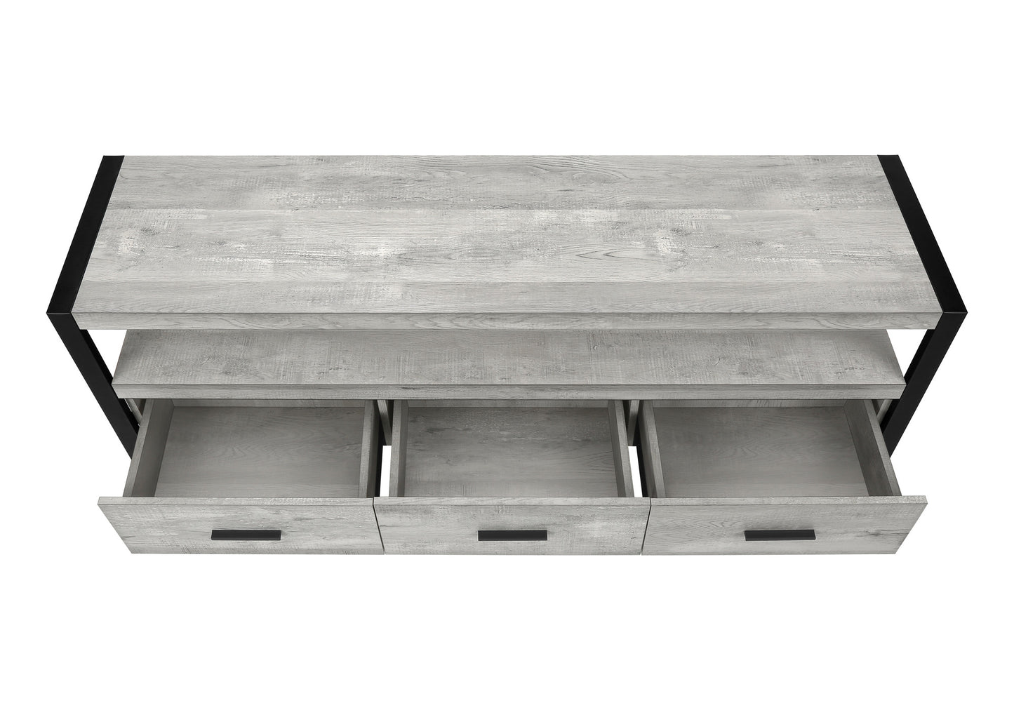59" Black and Gray Cabinet Enclosed Storage TV Stand-6