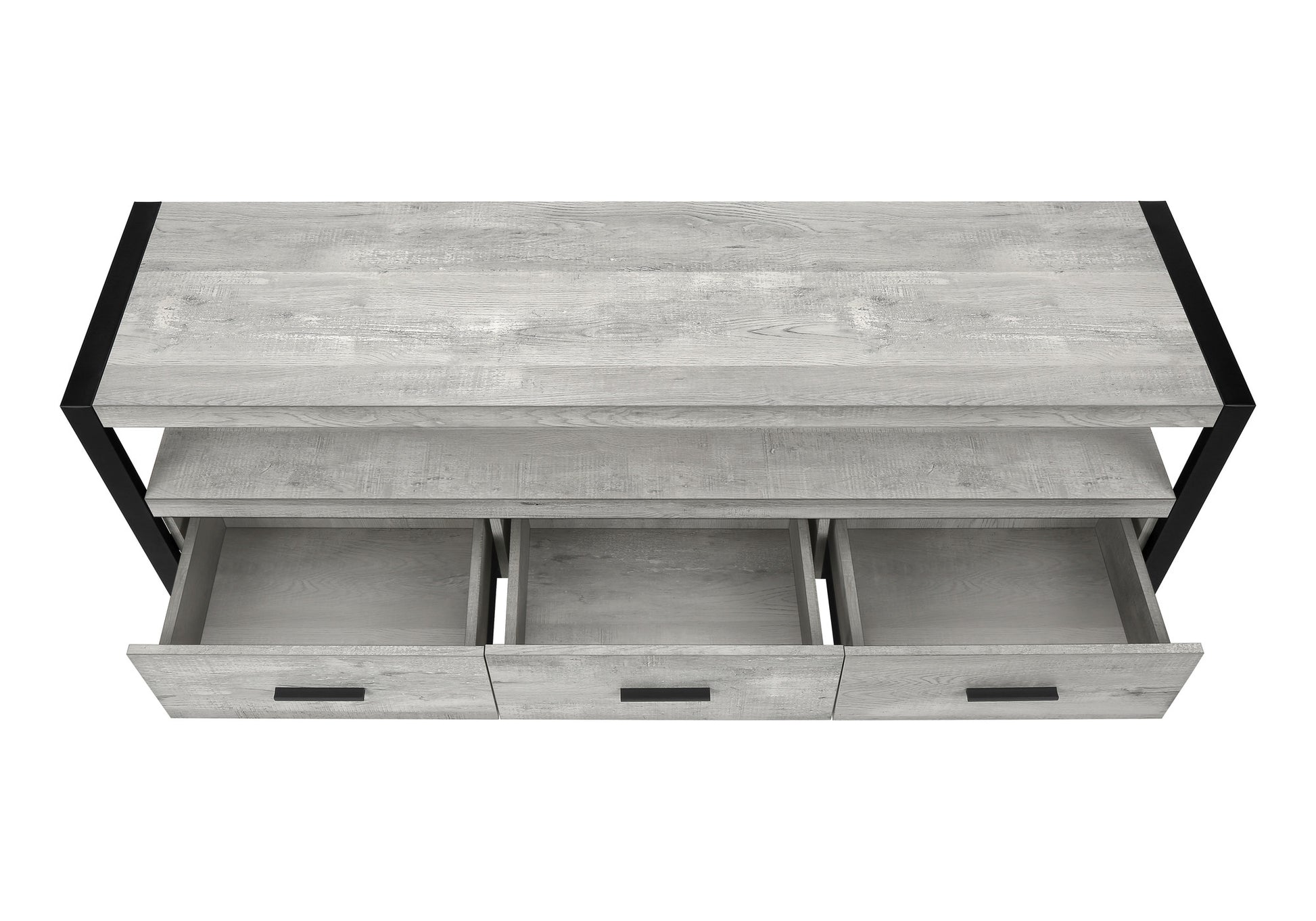 59" Black and Gray Cabinet Enclosed Storage TV Stand-6