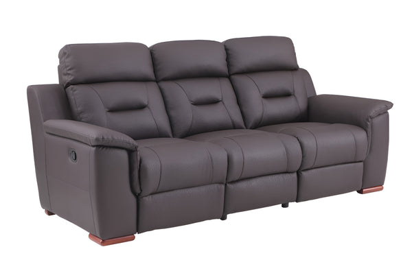 90" Brown Faux Leather Sofa-0