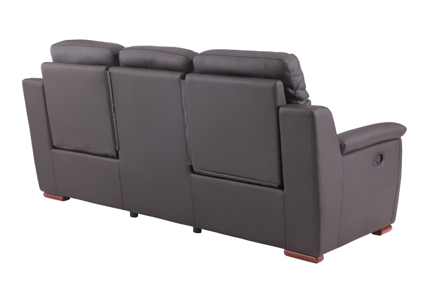90" Brown Faux Leather Sofa-3