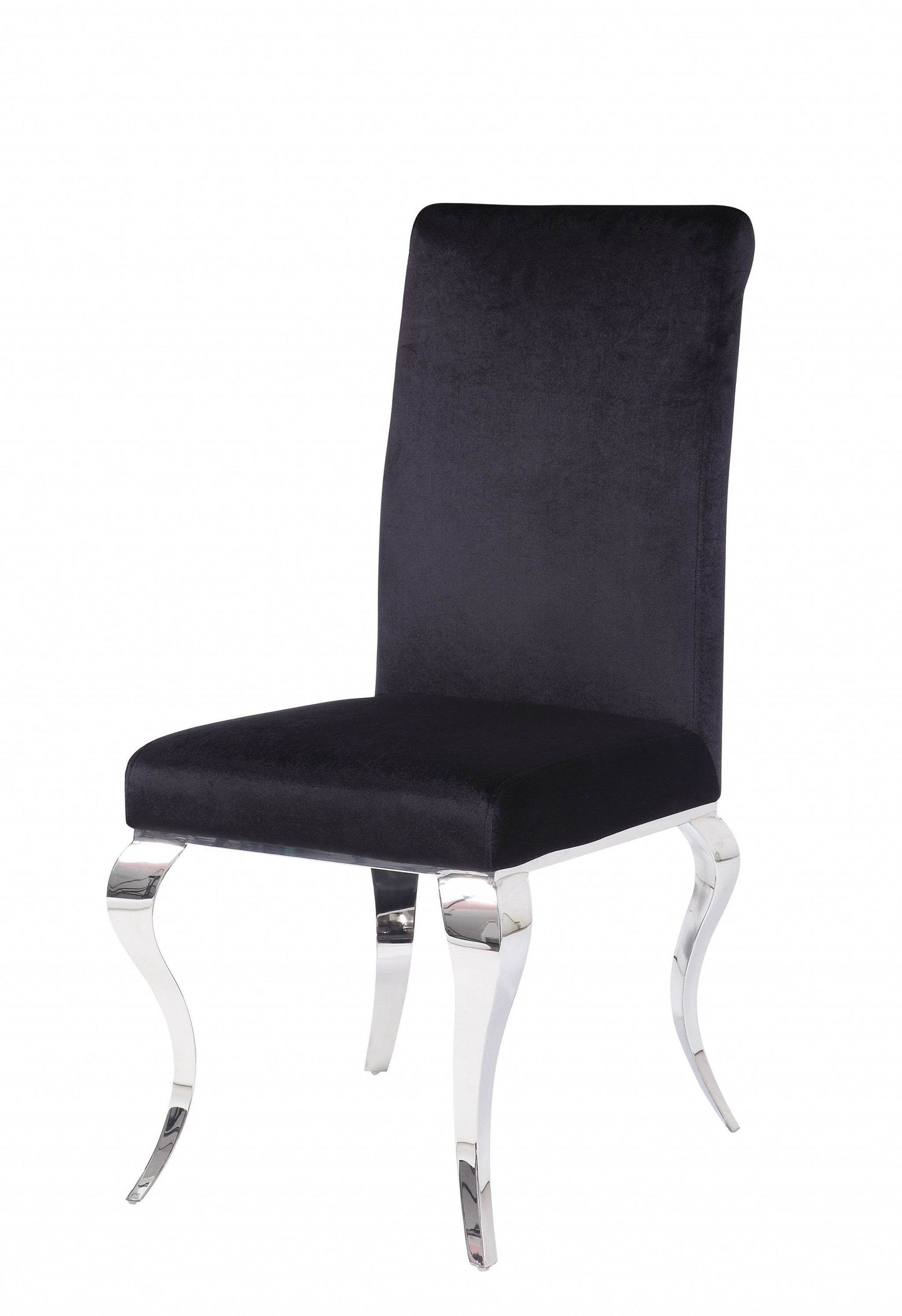 Set of Two Black And Silver Upholstered Fabric Dining Side Chairs - Loft&Timber