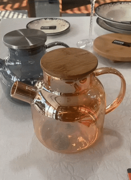 Smoky Grey Thermo Glass Teapot 54 Fl Oz | High temperature and shock resistant - Loft&Timber