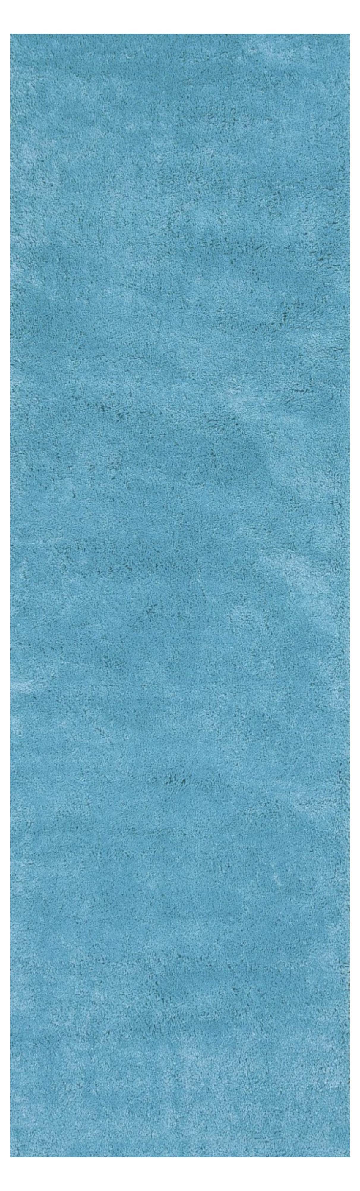 8' Blue Hand Woven Runner Rug - Loft&Timber