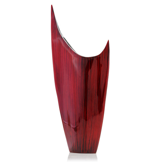 18" Red Aluminum Pointy Table Vase - Loft&Timber