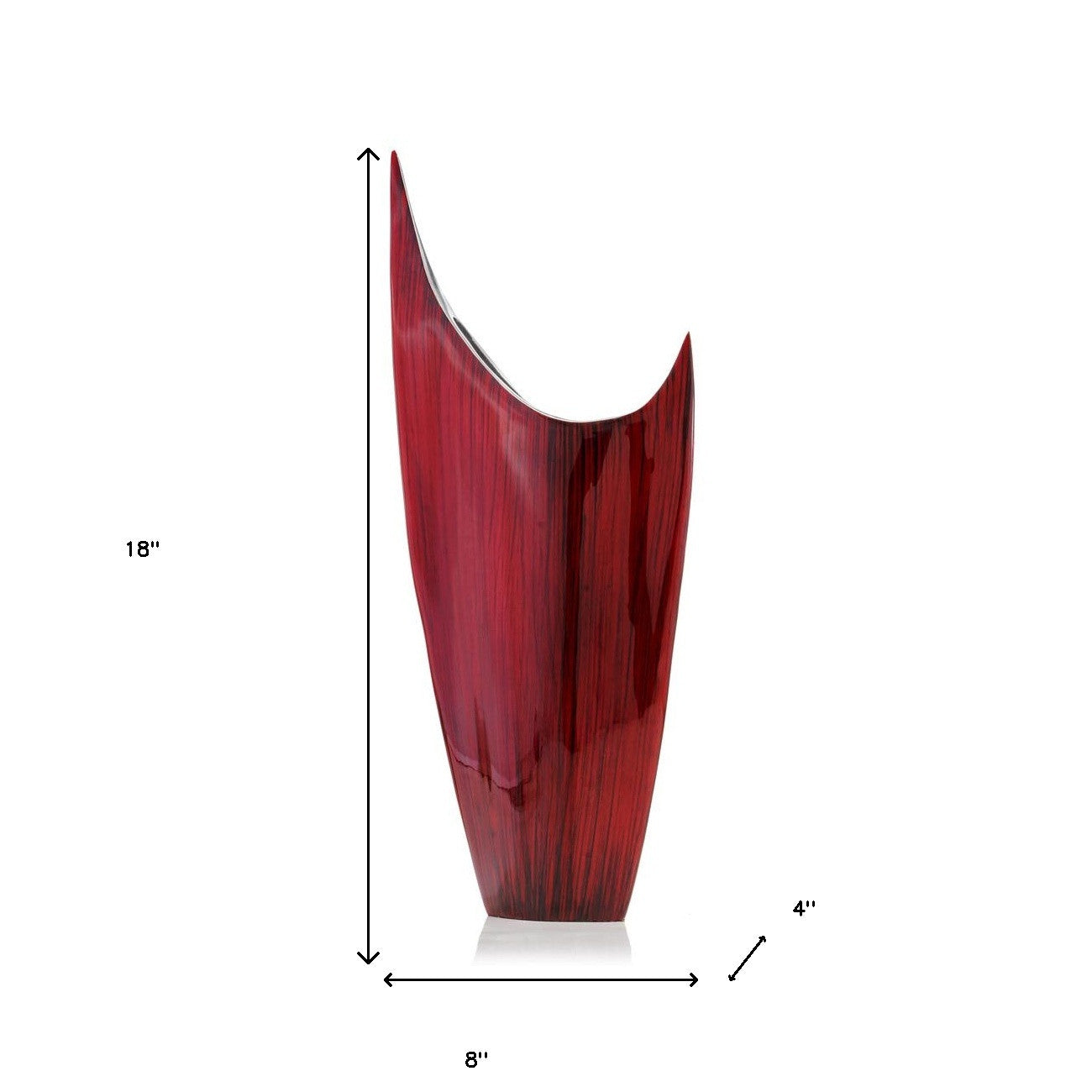 18" Red Aluminum Pointy Table Vase - Loft&Timber