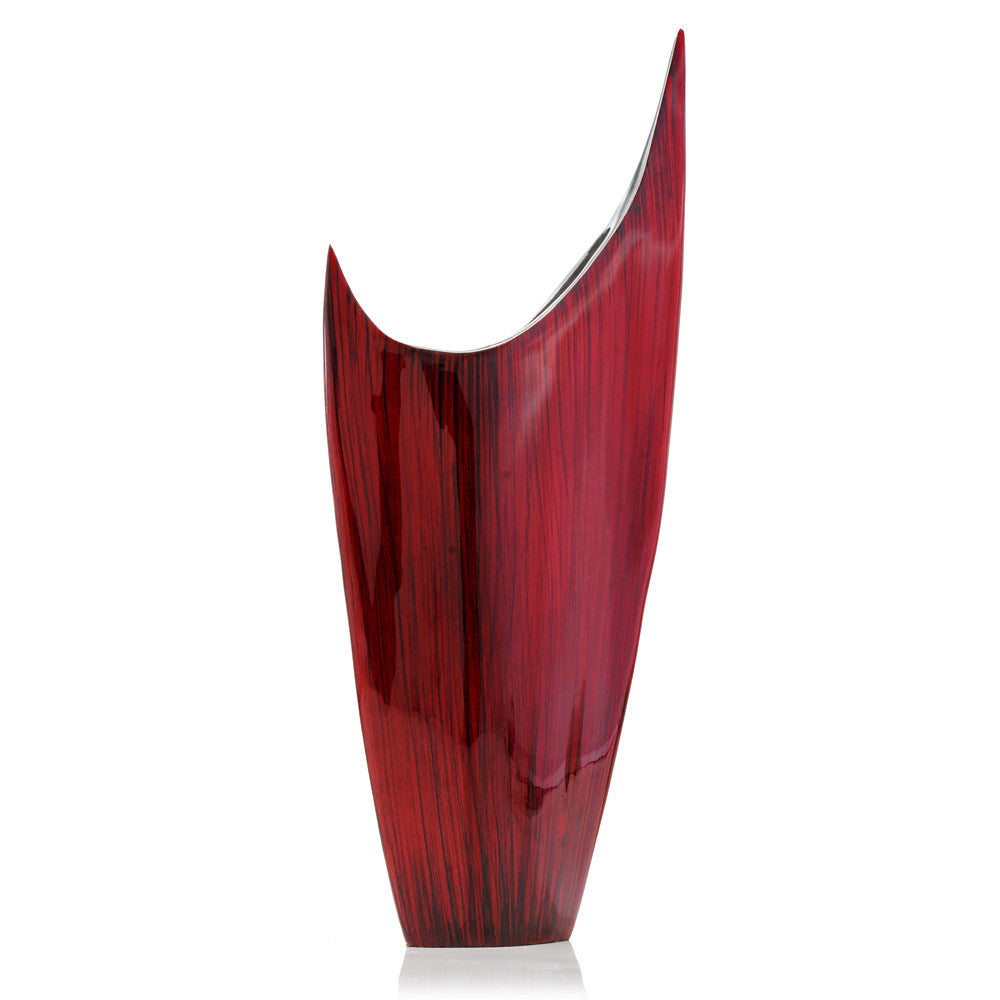 18" Red Aluminum Pointy Table Vase - Loft&Timber