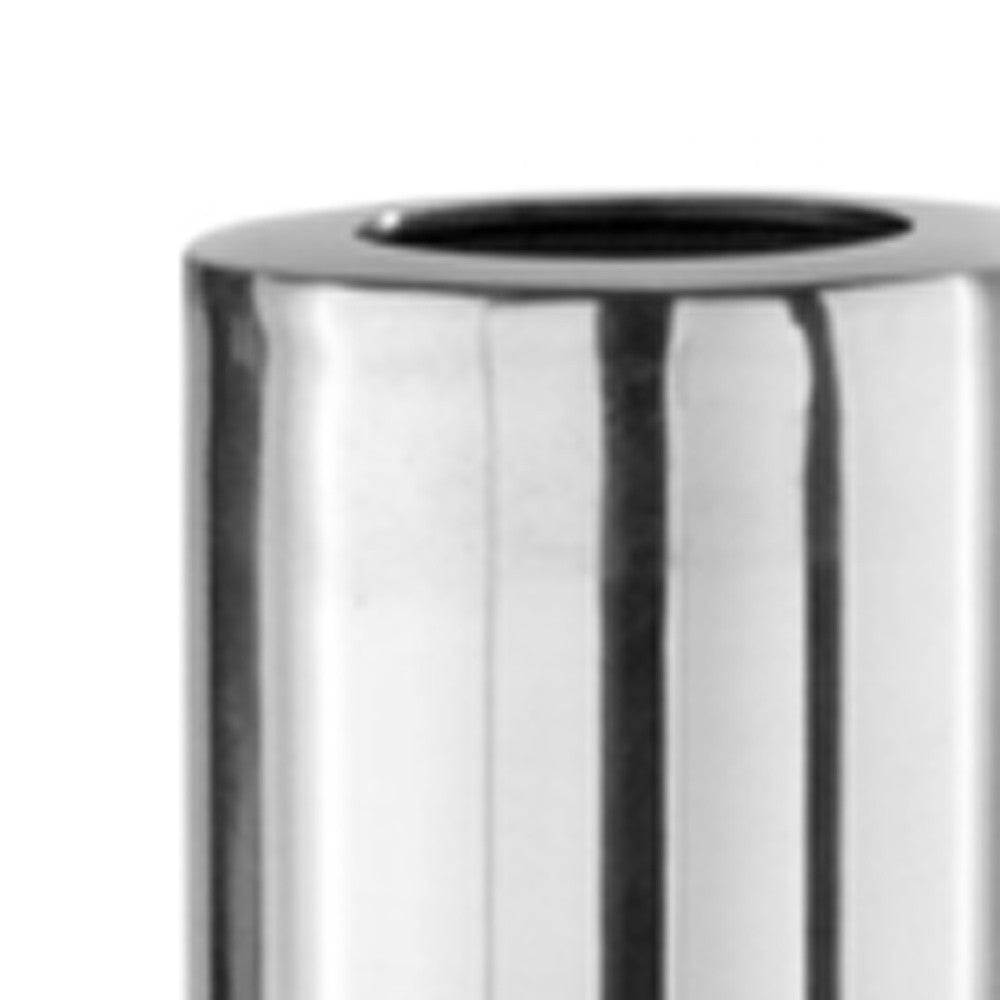 48" Silver Cylinder Aluminum Floor Vase - Loft&Timber