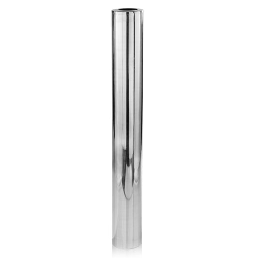 40" Silver Aluminum Cylindrical Floor Vase - Loft&Timber