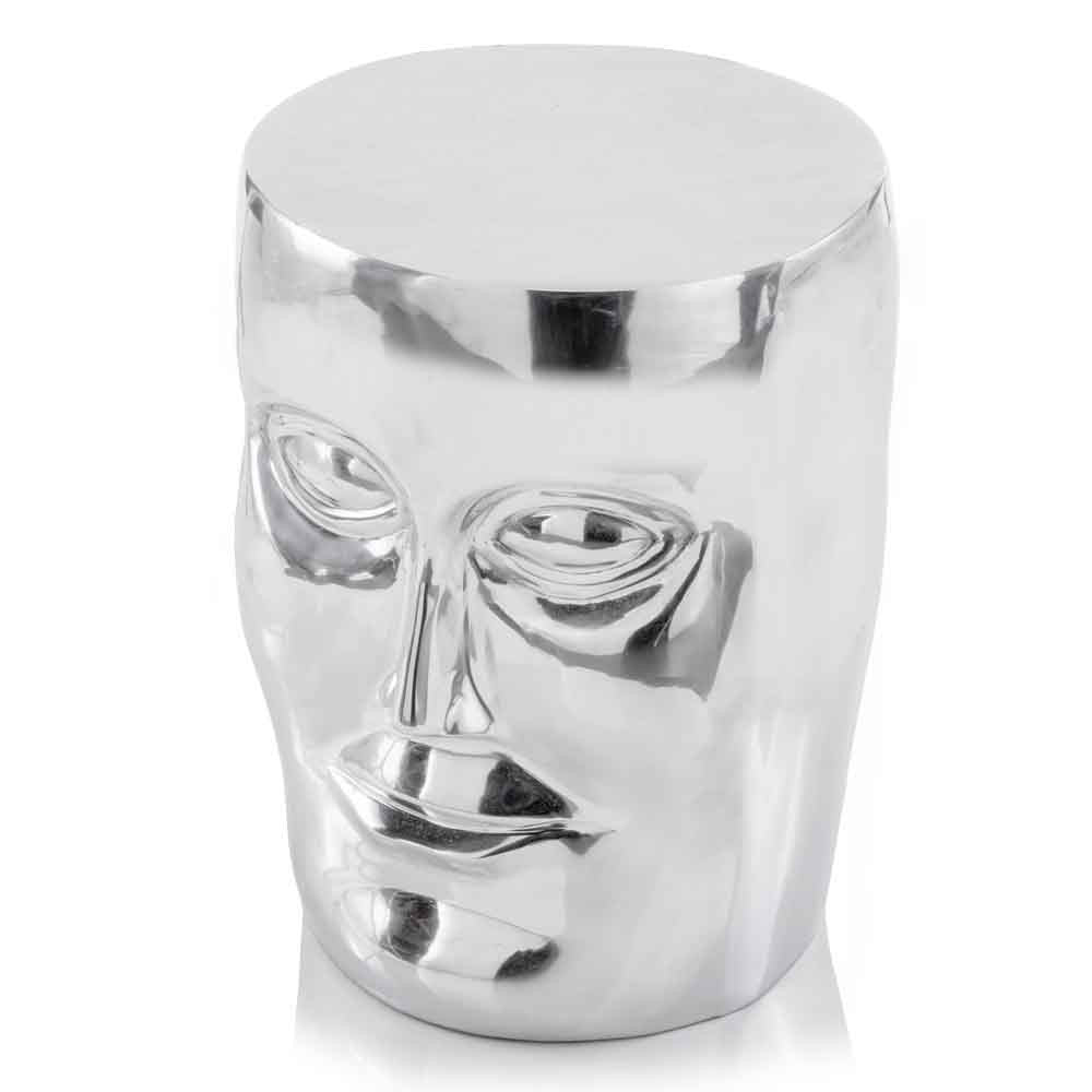 18" Silver Aluminum Faces Round End Table - Loft&Timber