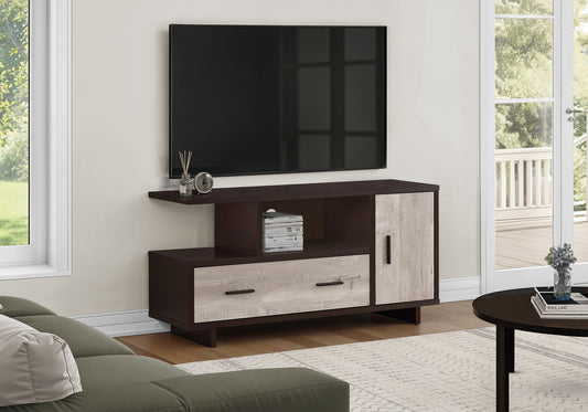 47" Wood Brown Cabinet Enclosed Storage TV Stand-6