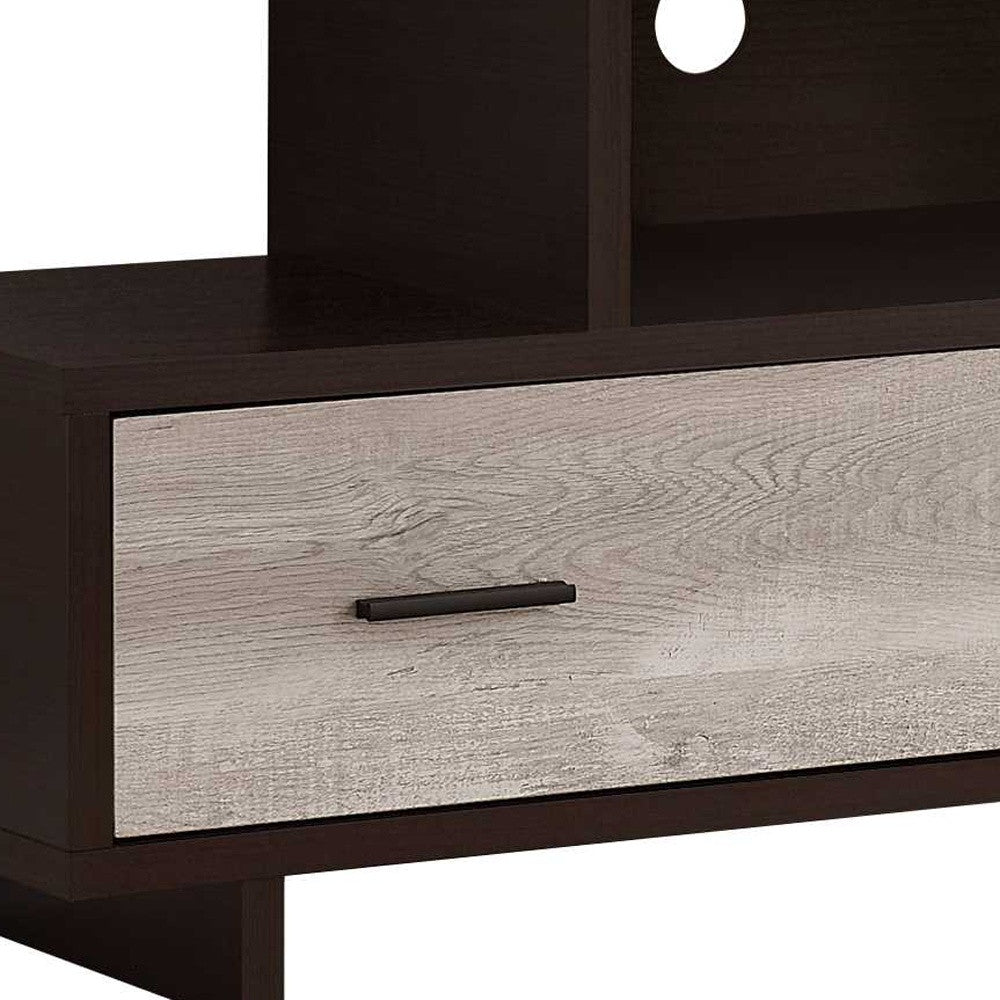 47" Wood Brown Cabinet Enclosed Storage TV Stand-1