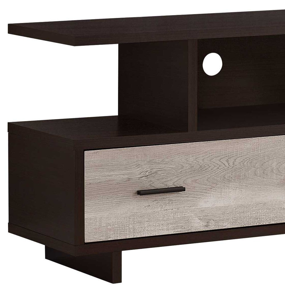 47" Wood Brown Cabinet Enclosed Storage TV Stand-2