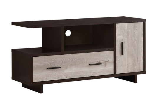 47" Wood Brown Cabinet Enclosed Storage TV Stand-4