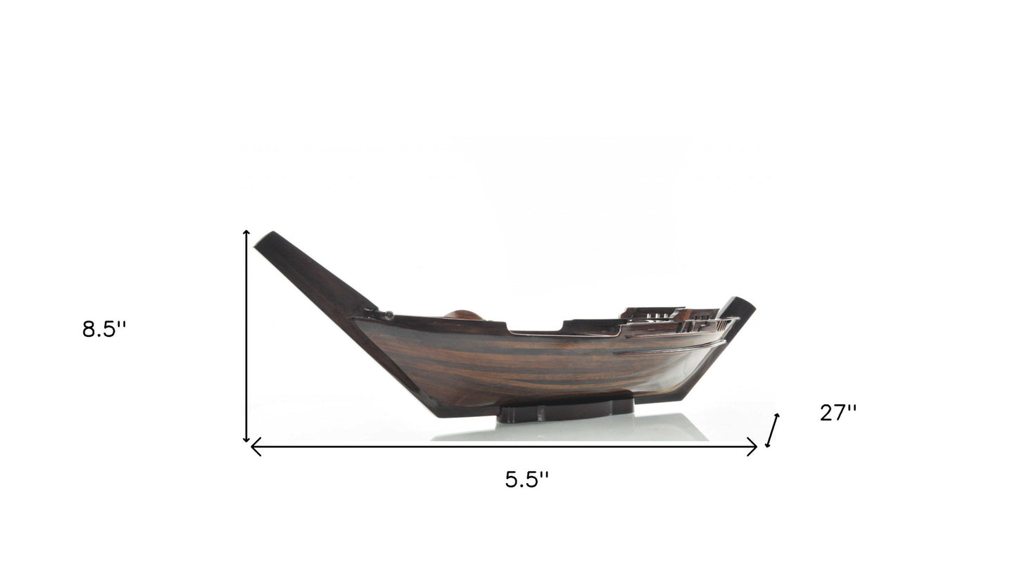 6" Dark Brown Novelty Wood Serving Tray With Handles - Loft&Timber