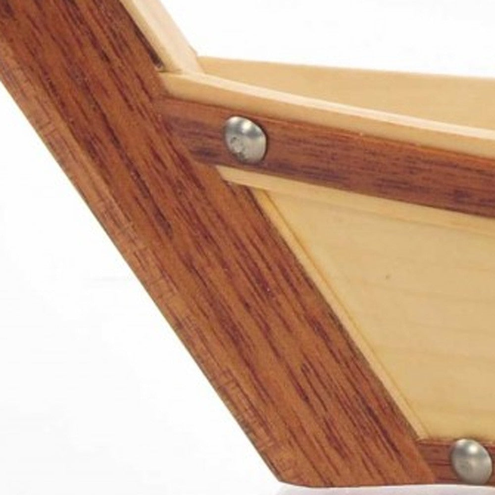 17" Natural and Brown Wood Sushi Boat Serving Tray - Loft&Timber