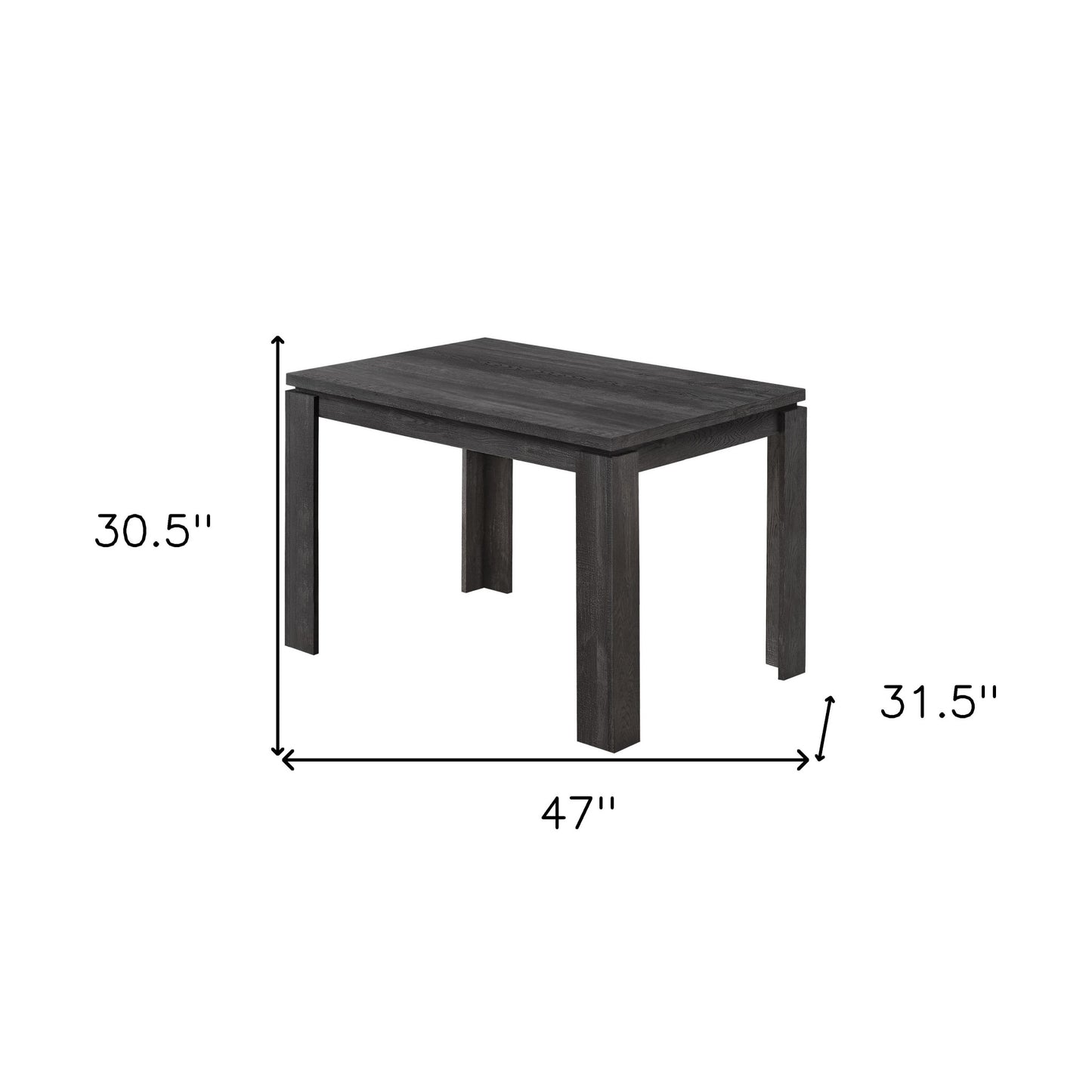 47" Black Dining Table - Loft&Timber