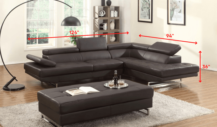 Brown Leather L Shaped Two Piece Corner Sectional - Loft&Timber