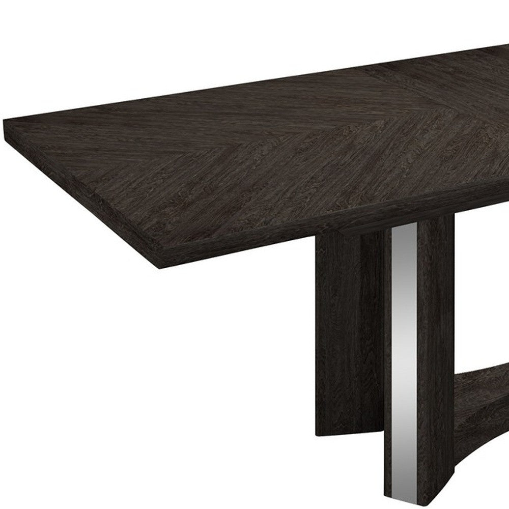 98" Dark Gray Solid Wood Dining Table - Loft&Timber