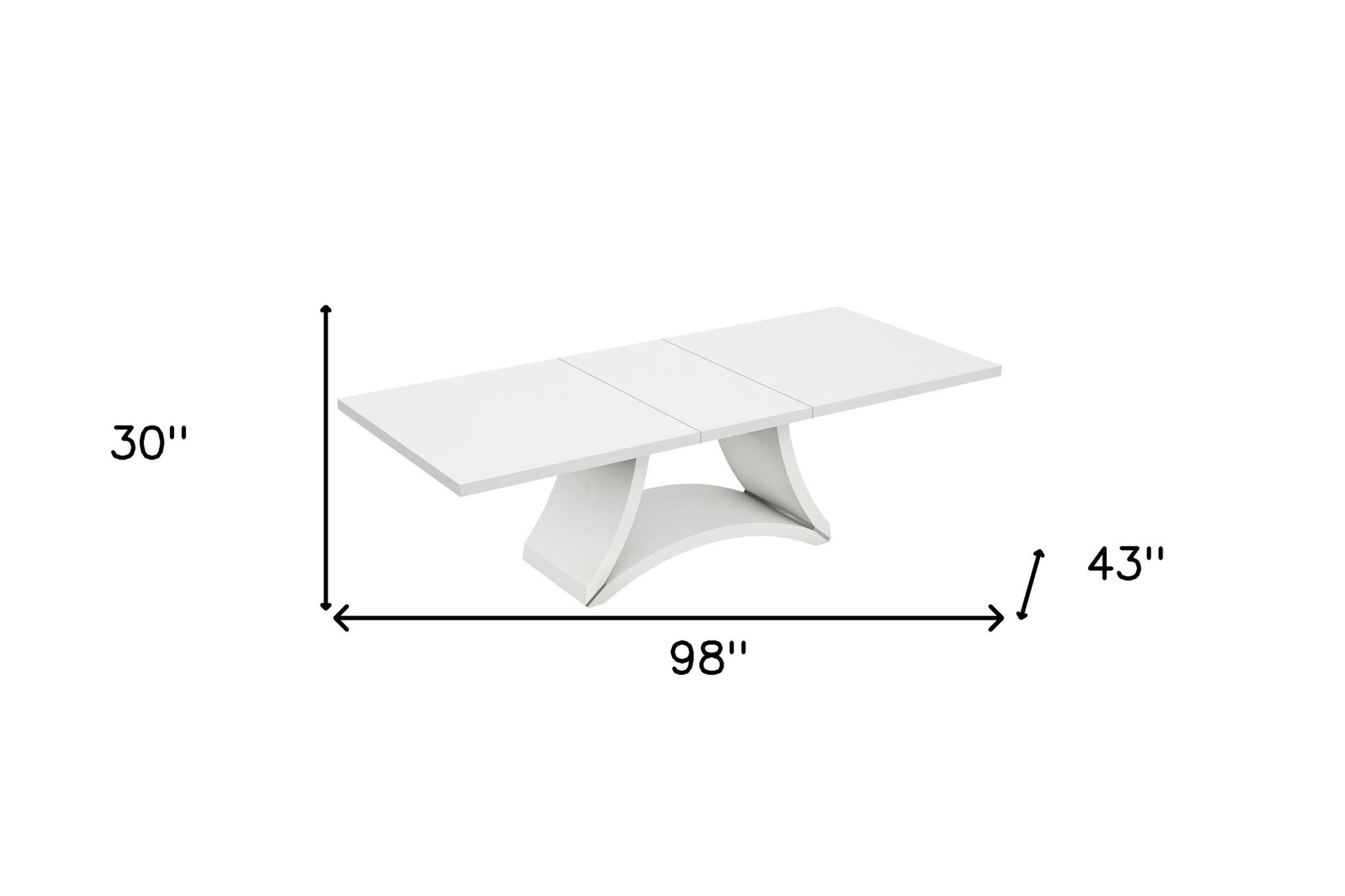 98" White Solid Manufactured Wood Dining Table - Loft&Timber