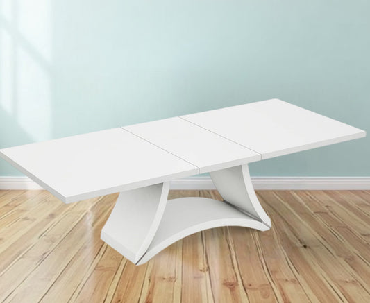 98" White Solid Manufactured Wood Dining Table - Loft&Timber