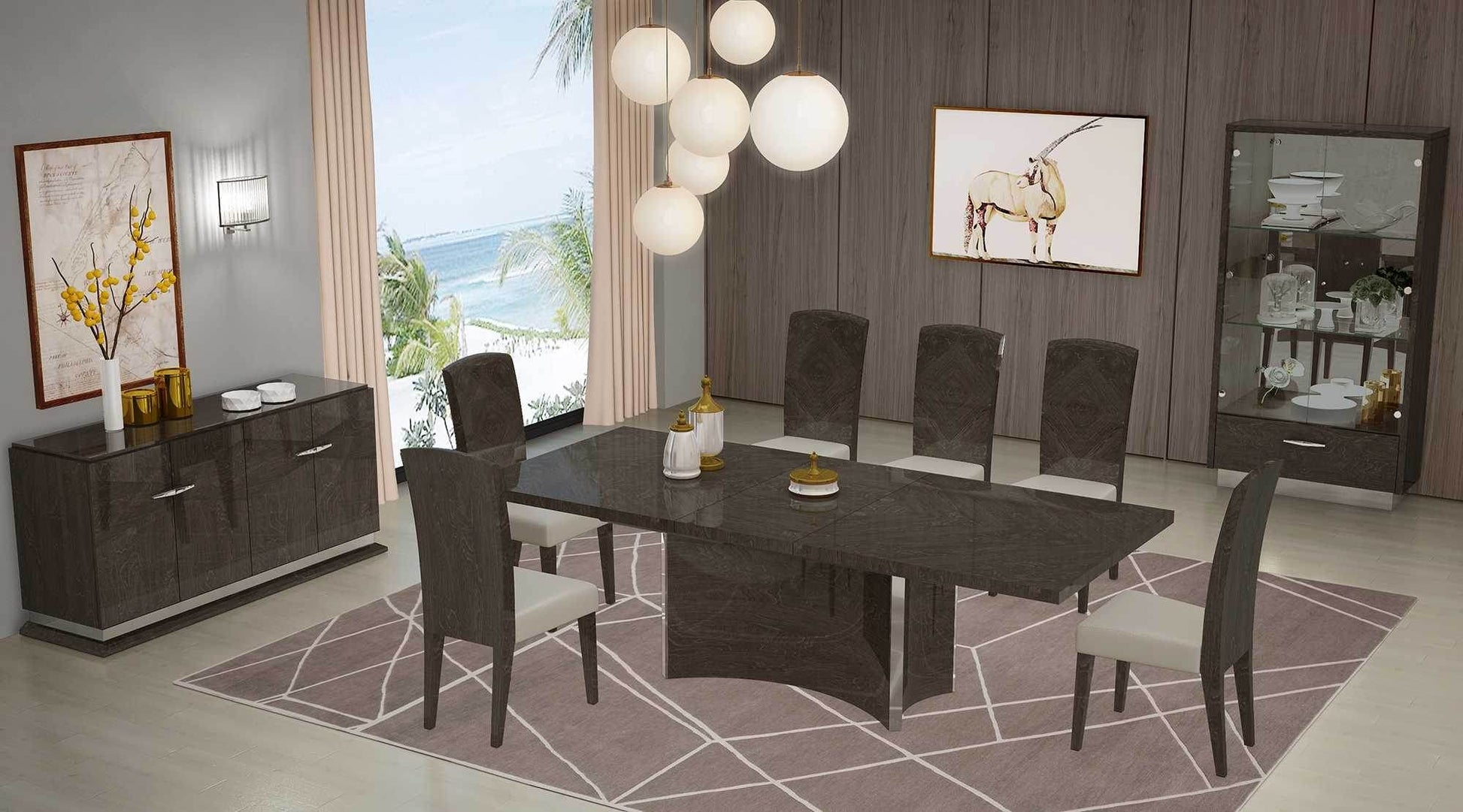 Set of Two Gray And Espresso Upholstered Dining Side Chairs - Loft&Timber