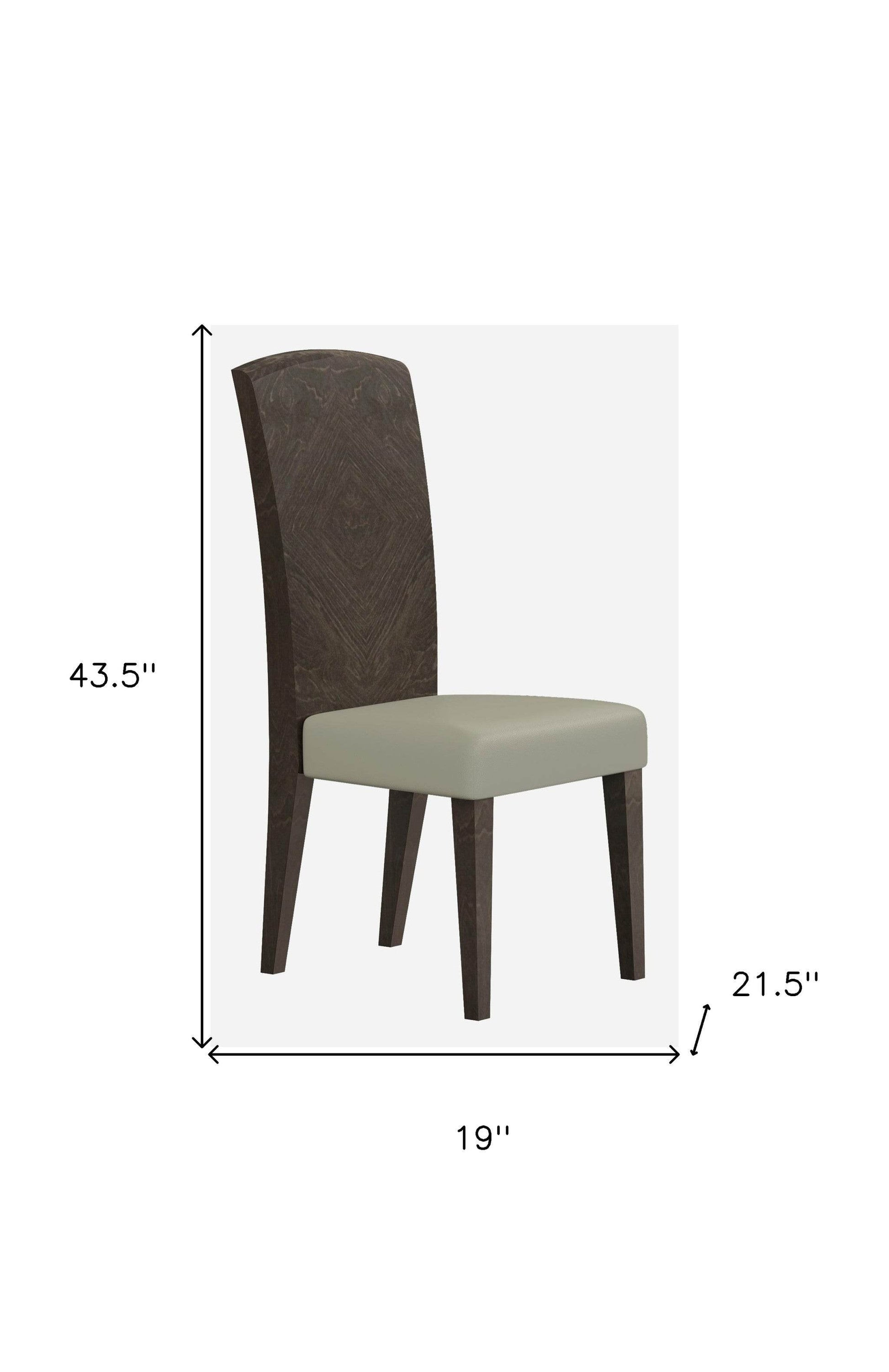 Set of Two Gray And Espresso Upholstered Dining Side Chairs - Loft&Timber