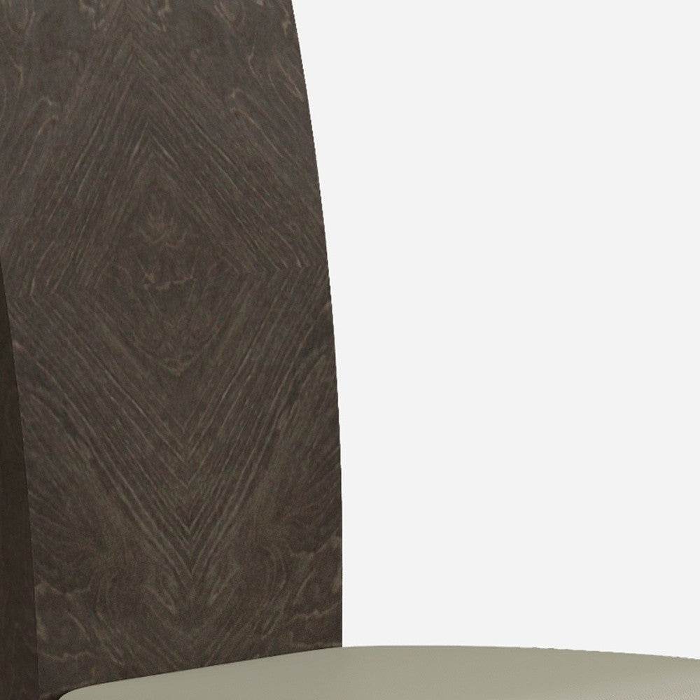 Set of Two Gray And Espresso Upholstered Dining Side Chairs - Loft&Timber