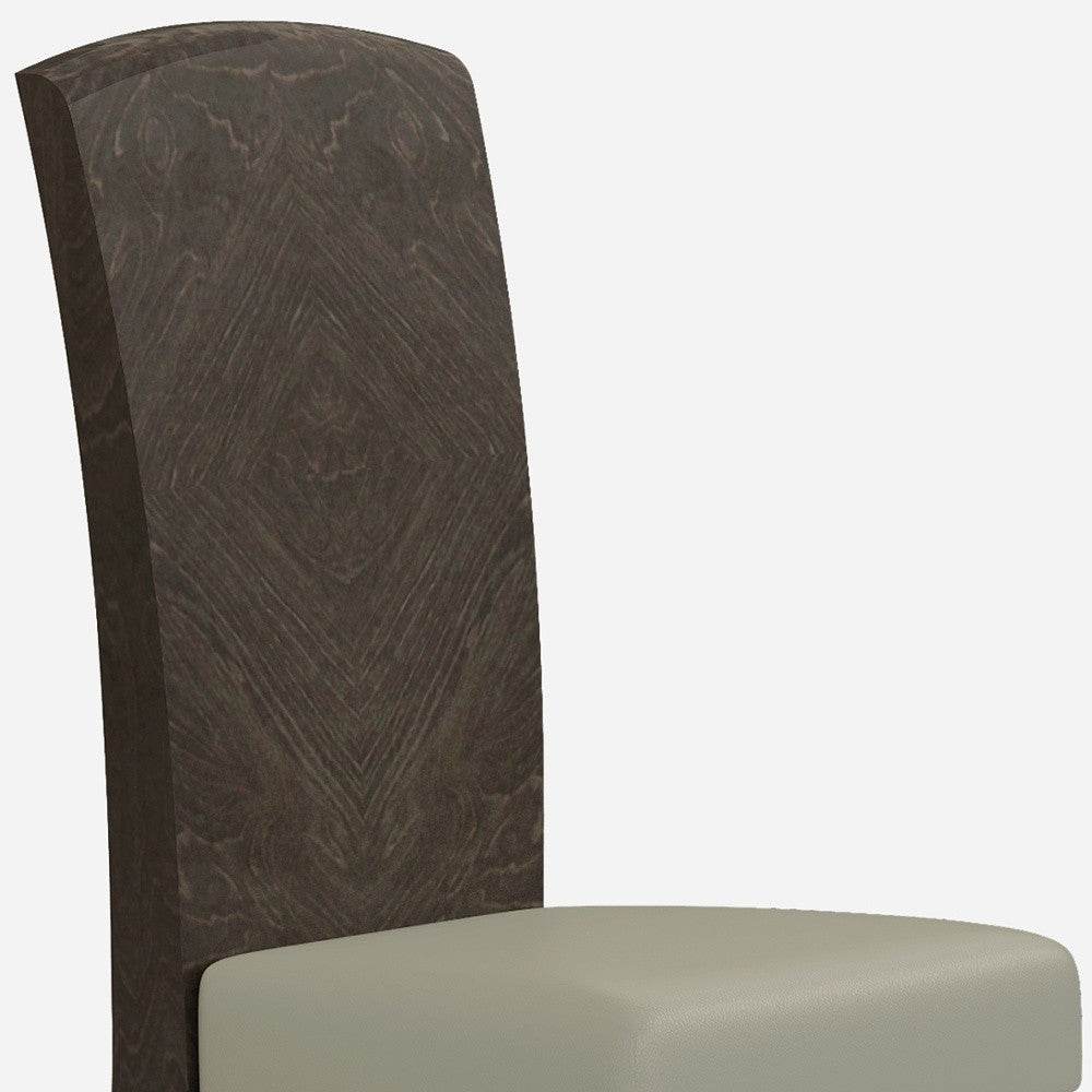 Set of Two Gray And Espresso Upholstered Dining Side Chairs - Loft&Timber