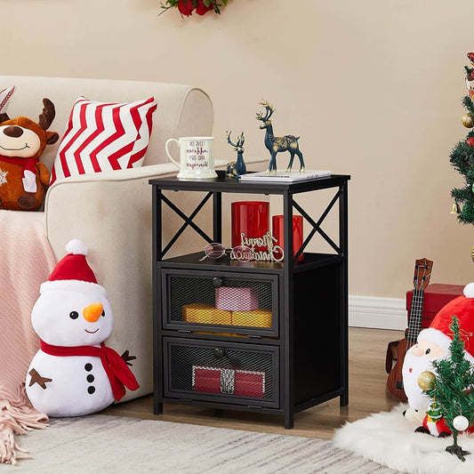 X-Design Retro Black Nightstand - Loft&Timber