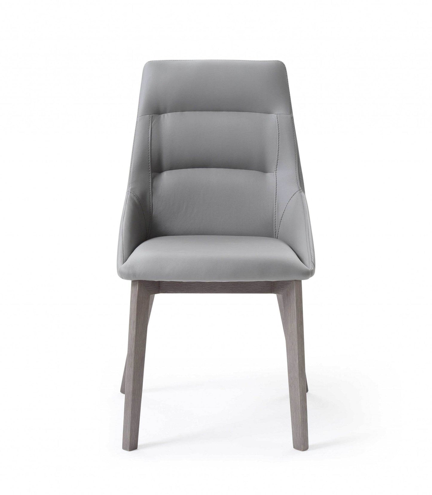 Set of Two Gray Upholstered Faux Leather Dining Side Chairs - Loft&Timber