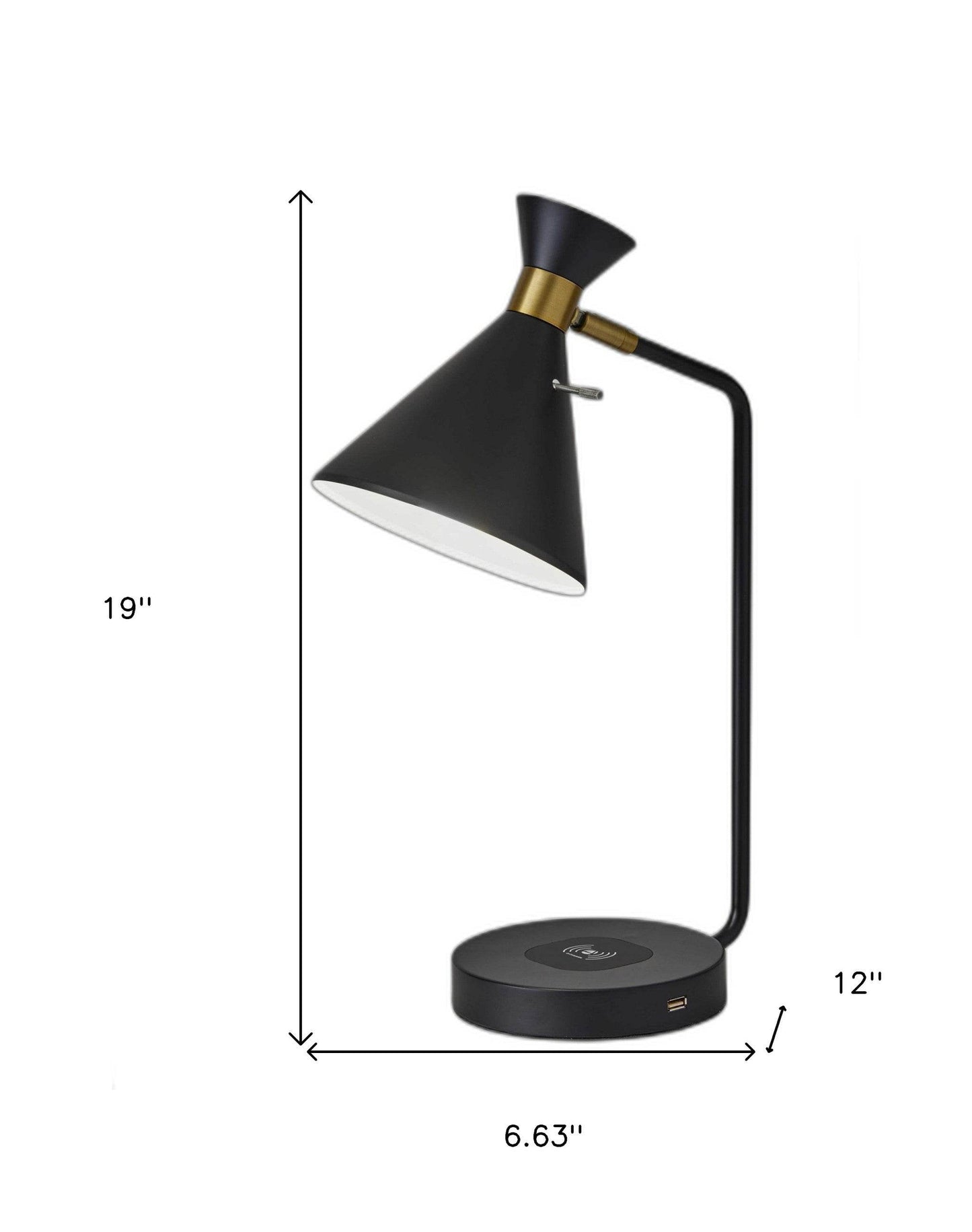 Asymmetrical Diabolo Black Metal Desk Lamp - Loft&Timber