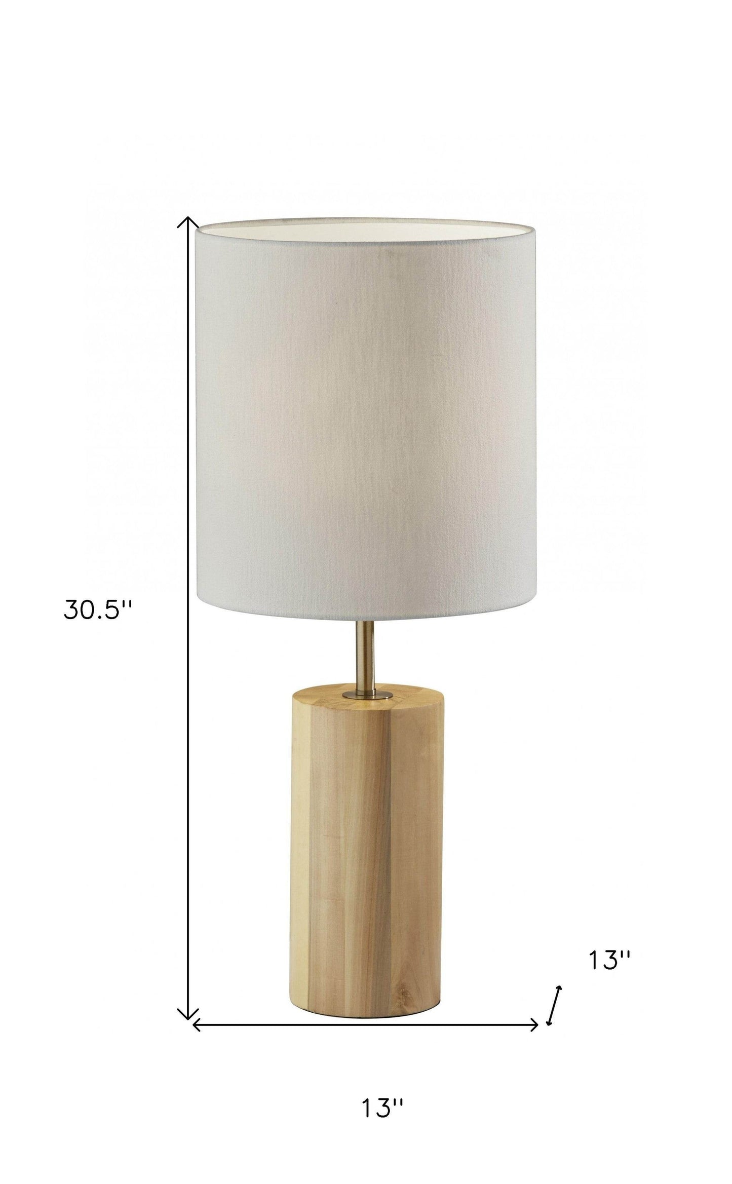 Natural Wood Circular Block Table Lamp - Loft&Timber