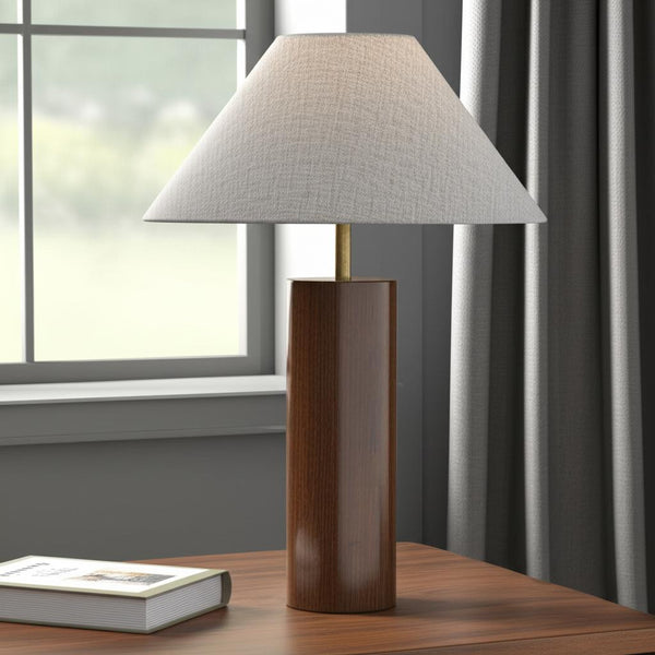 Canopy Walnut Wood Block Table Lamp-0