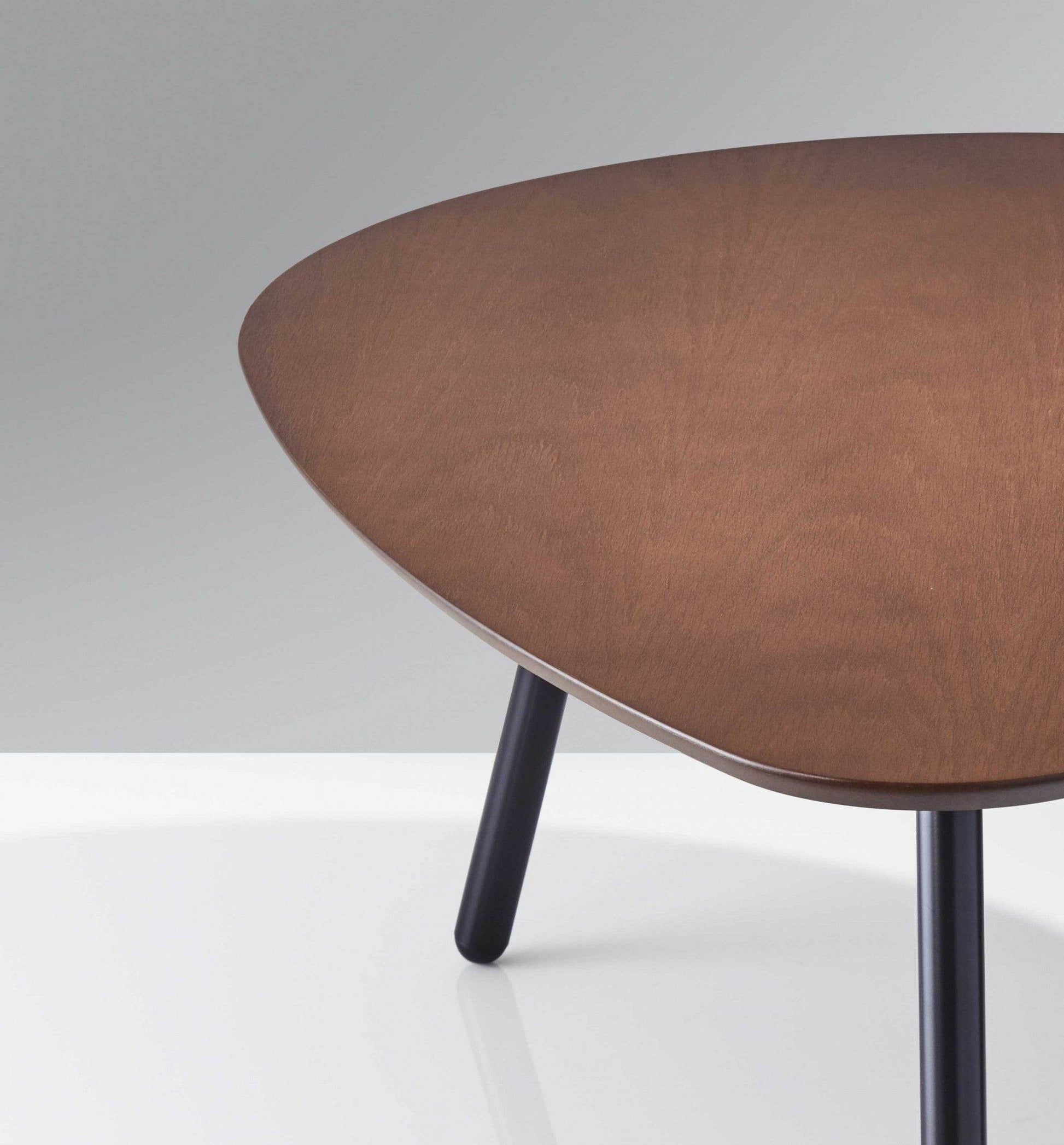 Set of Two Brown And Black Wood And Metal Oval Nested Tables - Loft&Timber