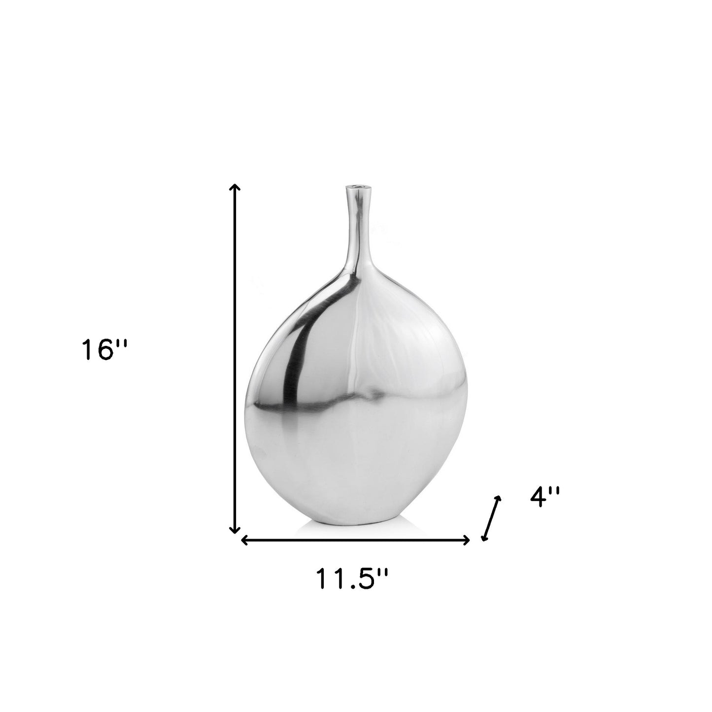 16" Silver Tulip Aluminum Table Vase - Loft&Timber