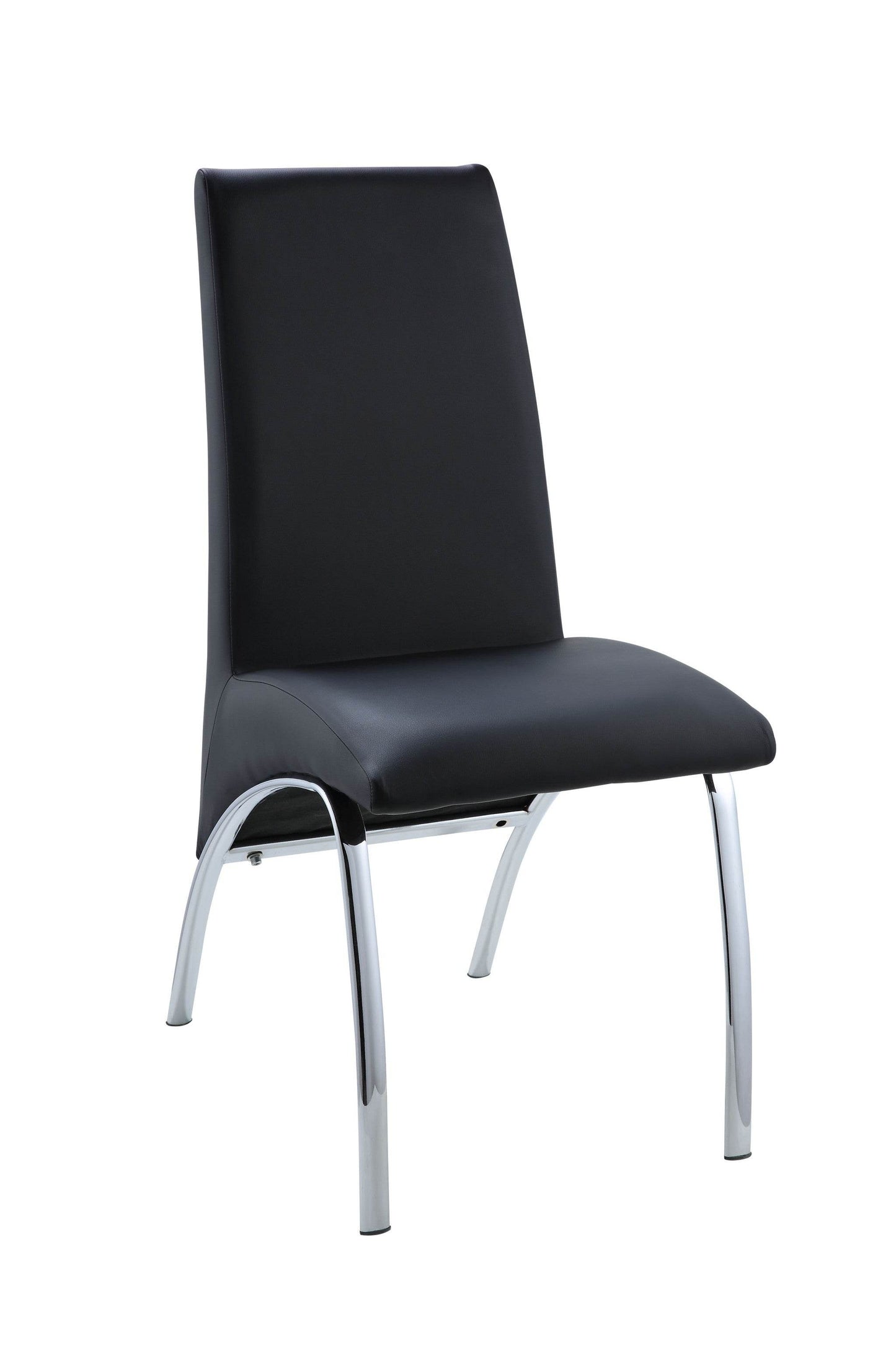 Set of Two Silver Upholstered Faux Leather Dining Side Chairs - Loft&Timber
