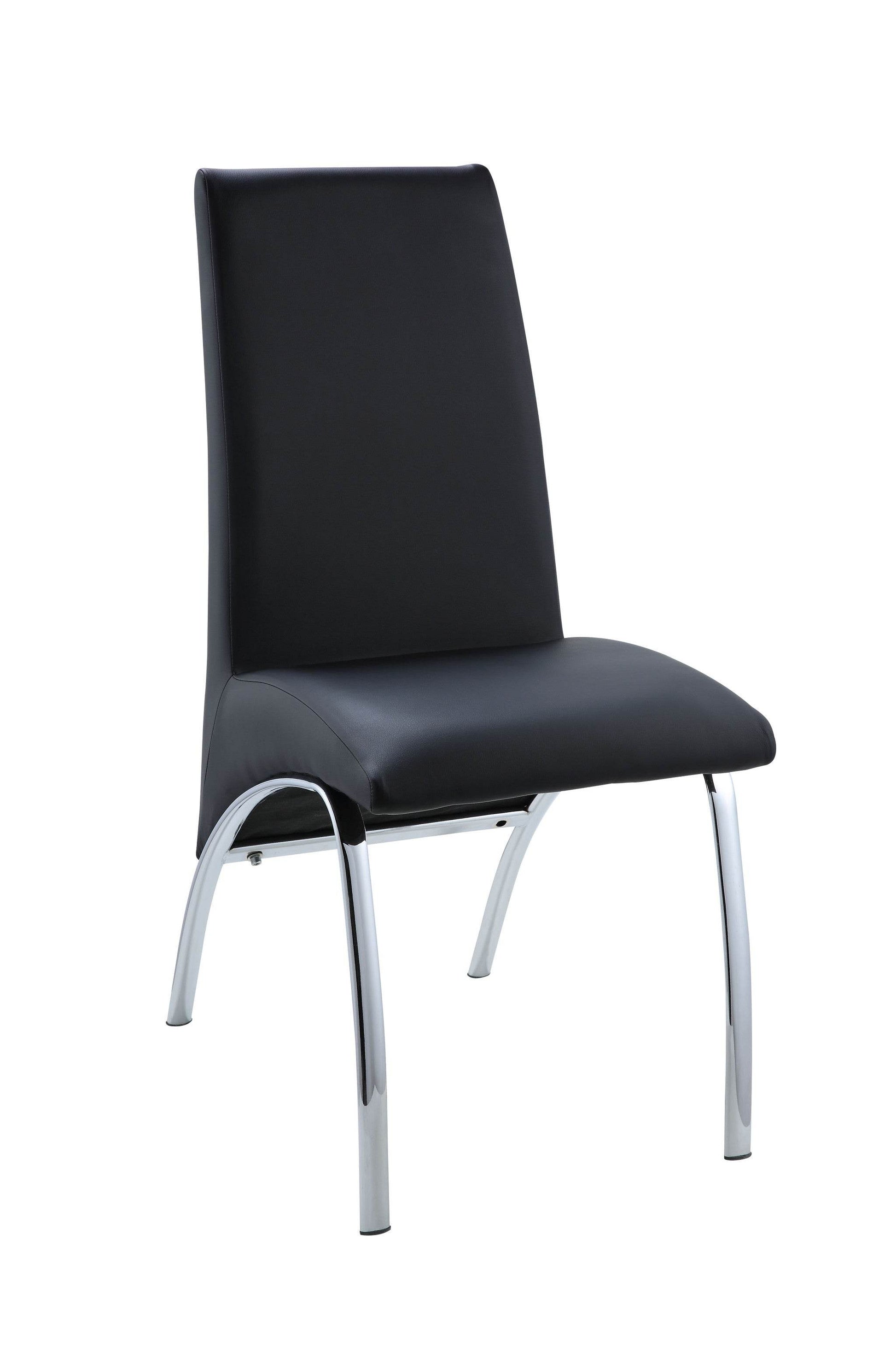 Set of Two Silver Upholstered Faux Leather Dining Side Chairs - Loft&Timber