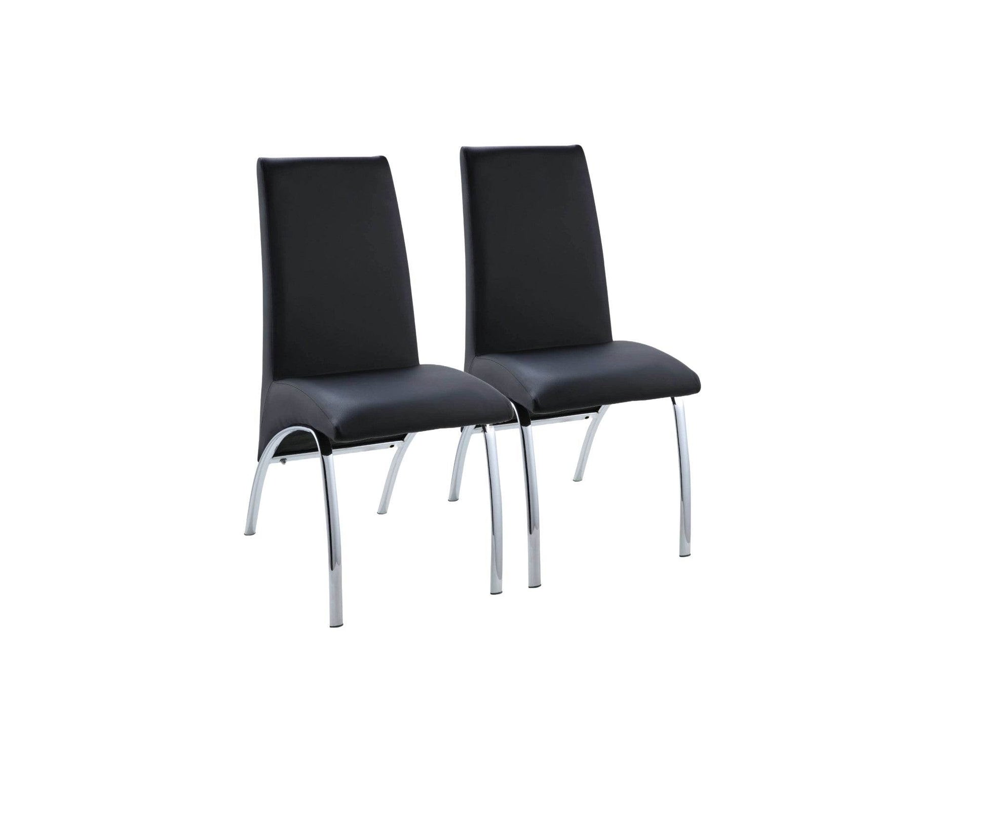 Set of Two Silver Upholstered Faux Leather Dining Side Chairs - Loft&Timber