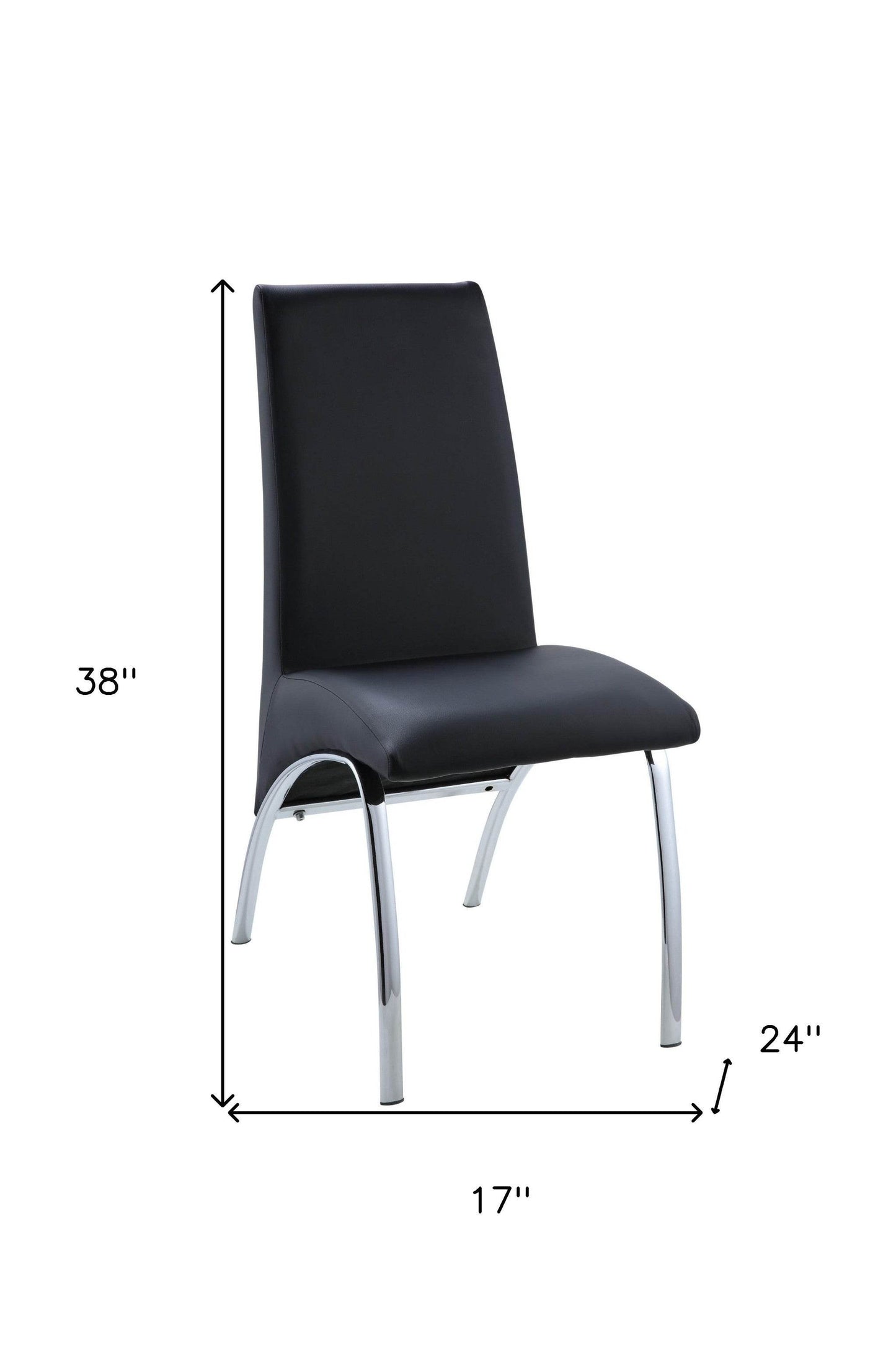 Set of Two Silver Upholstered Faux Leather Dining Side Chairs - Loft&Timber
