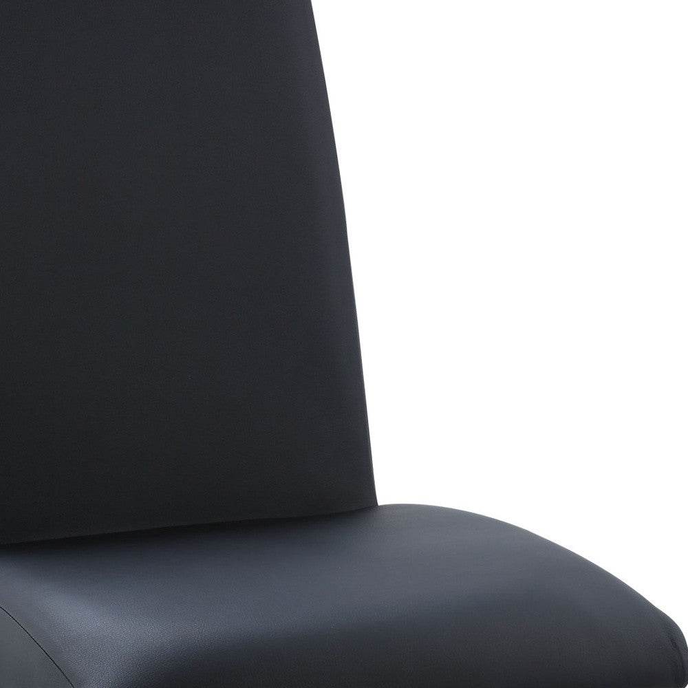 Set of Two Silver Upholstered Faux Leather Dining Side Chairs - Loft&Timber