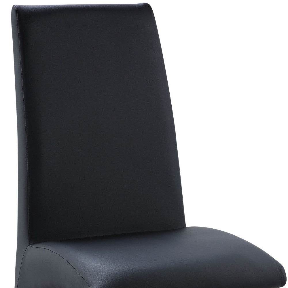 Set of Two Silver Upholstered Faux Leather Dining Side Chairs - Loft&Timber