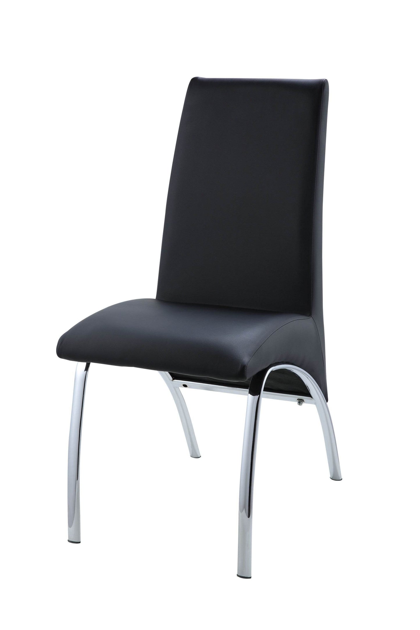 Set of Two Silver Upholstered Faux Leather Dining Side Chairs - Loft&Timber