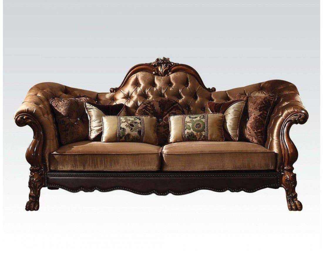 73" Dark Brown And Brown Velvet Loveseat and Toss Pillows - Loft&Timber