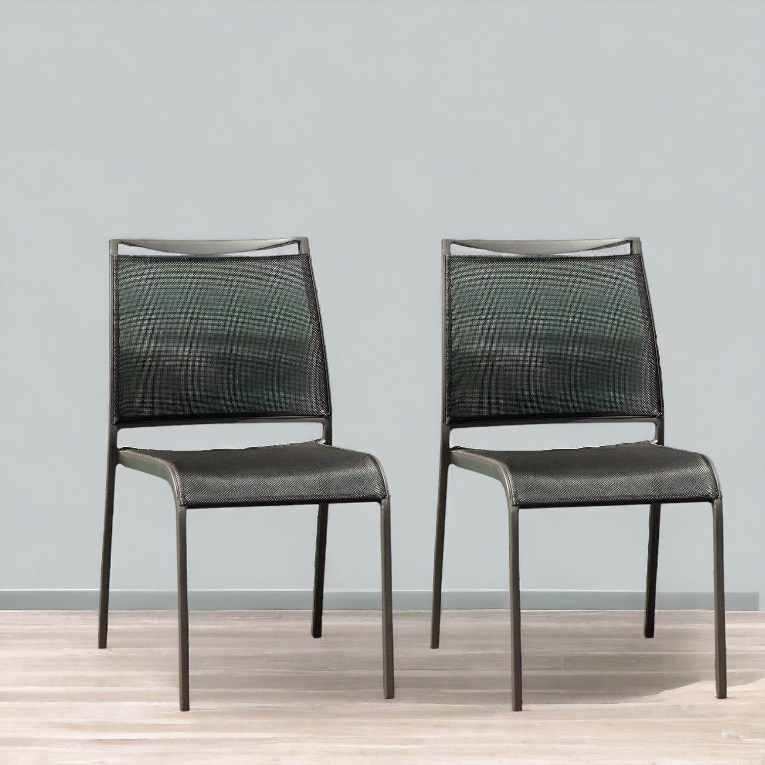 Set of Two Gray Dining Side Chairs - Loft&Timber