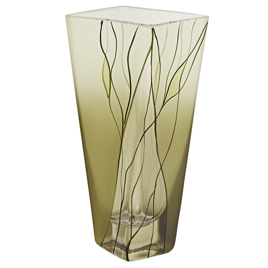 8" Green Cylinder Crystal Glass Table Vase - Loft&Timber