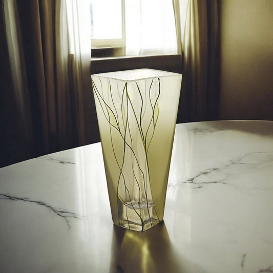 8" Green Cylinder Crystal Glass Table Vase - Loft&Timber