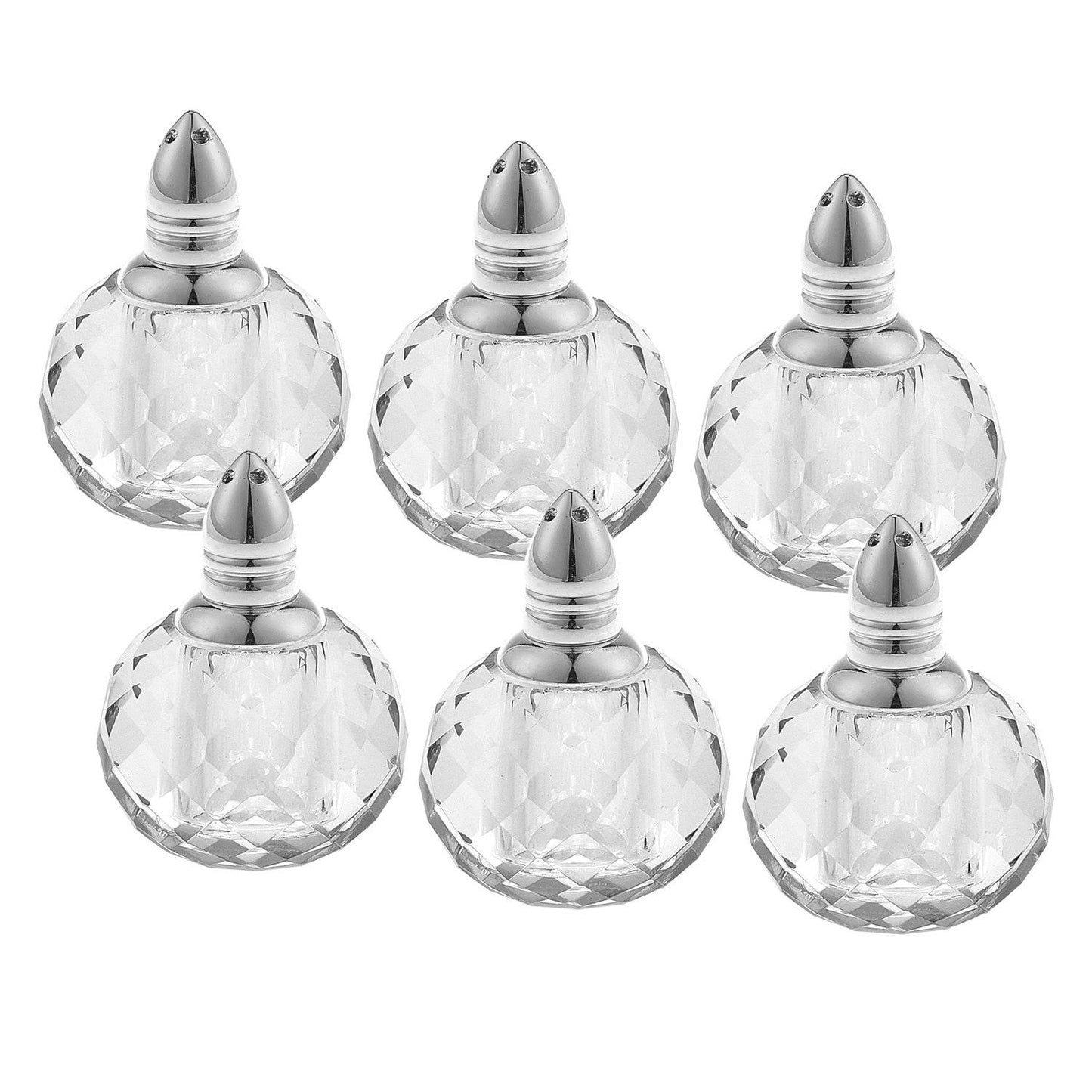 Individual Silver Crystal Zendra Design Salt And Peppers Gift Boxed 6 Pc Set - Loft&Timber