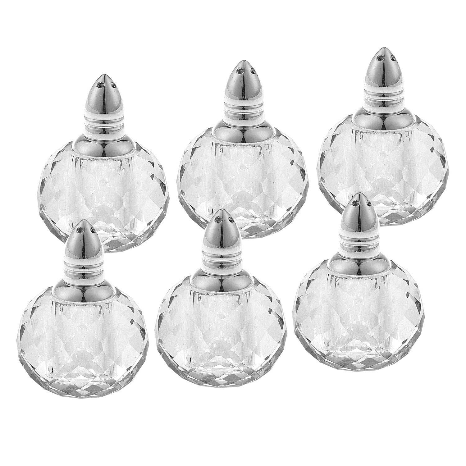 Individual Silver Crystal Zendra Design Salt And Peppers Gift Boxed 6 Pc Set - Loft&Timber