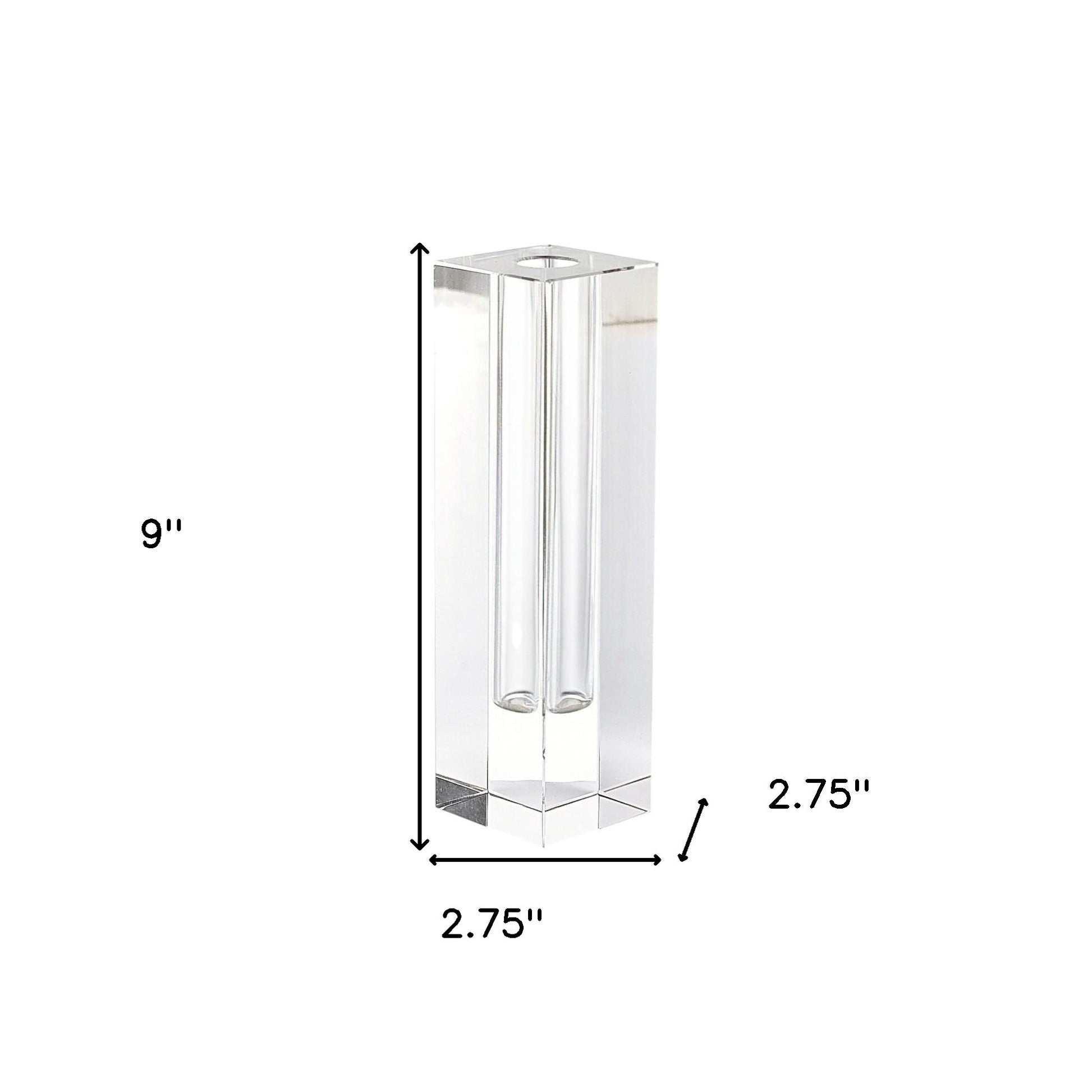 9" Clear Square Lead Free Crystal Table Vase - Loft&Timber