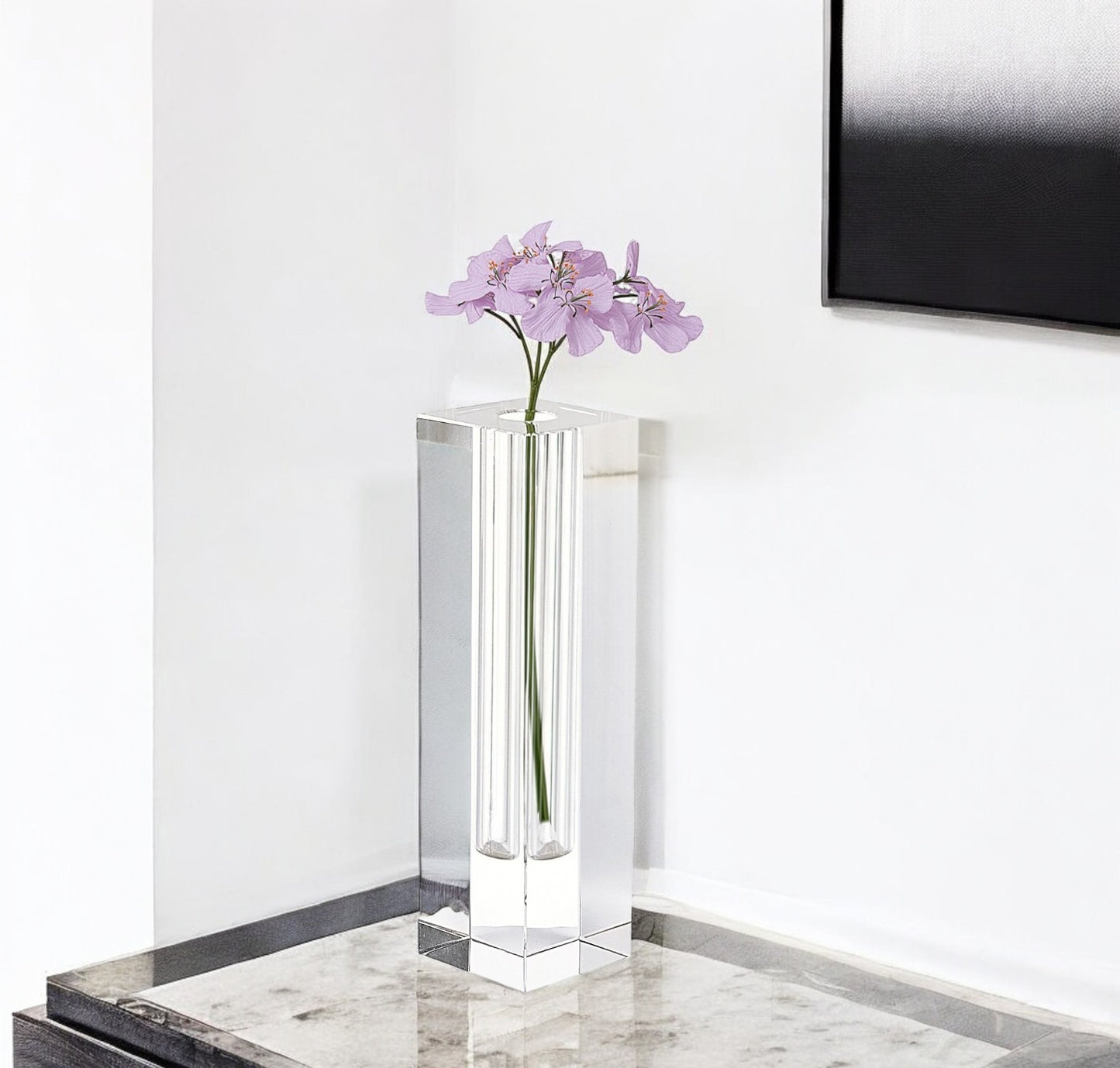 9" Clear Square Lead Free Crystal Table Vase - Loft&Timber